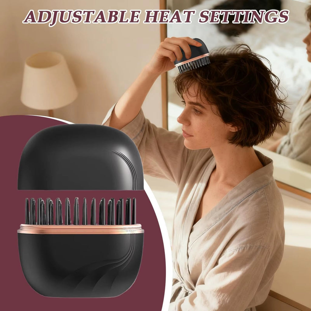 2026 New Mini Straightener Rechargeable Portable Hair Straightener Brush Anti - Scald Shell Cordless USB Charging Straighteners - pluxora