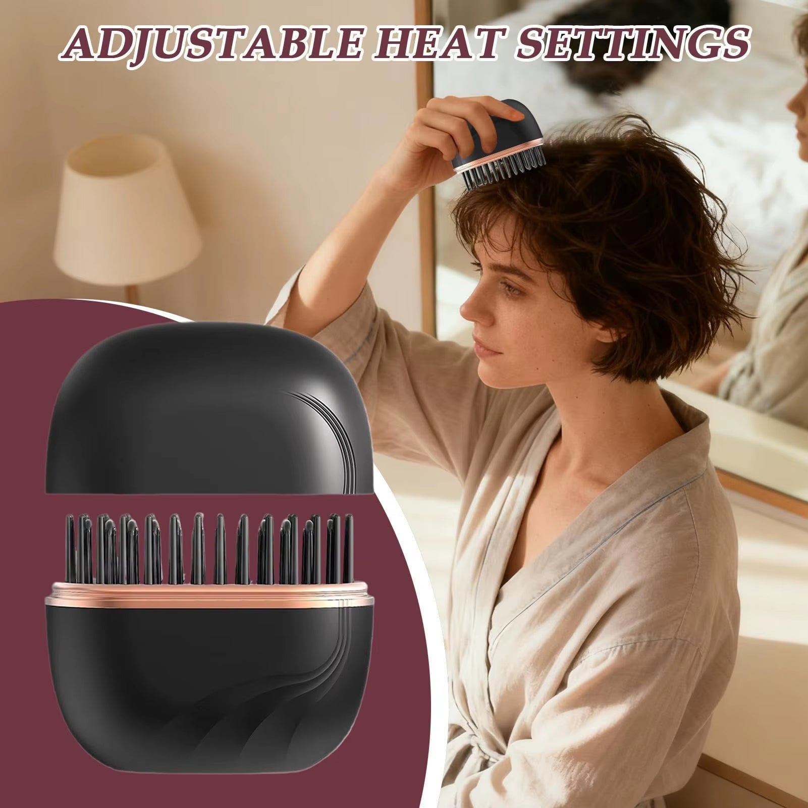 2026 New Mini Straightener Rechargeable Portable Hair Straightener Brush Anti - Scald Shell Cordless USB Charging Straighteners - pluxora