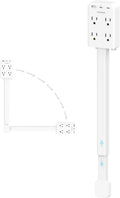 Electrical Outlet Extender Stick with USB Ports(2 USB C), 180° Rotating Extendable Wall Plug with 4 AC Outlet, Adjustable 17.7" - 27" Extendable Power Strip Stick for behind Couch, Desk and Bed - pluxora