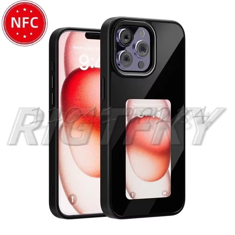E-Ink Fashion Phone Case for iPhone 17-13 Pro Max with NFC, Anime Girl Characters Silicone Cover - pluxora