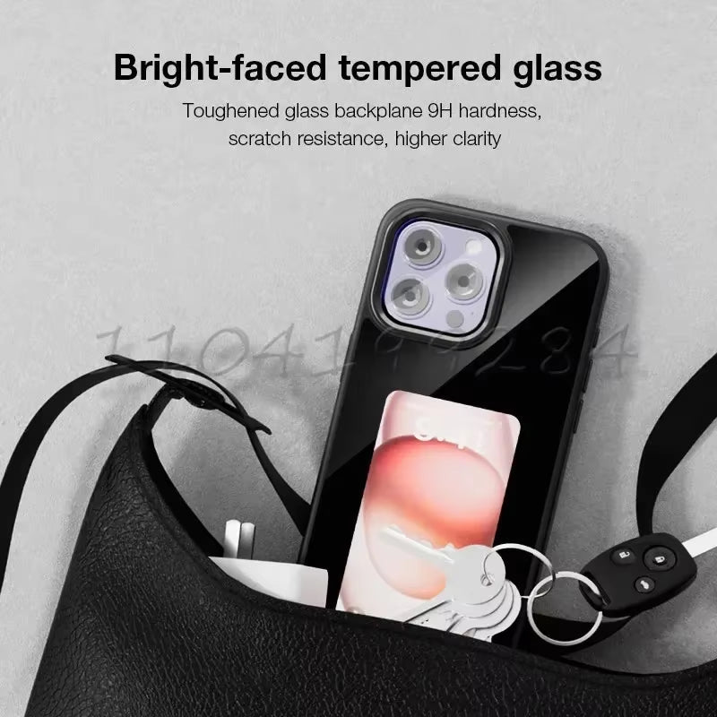 E-Ink Fashion Phone Case for iPhone 17-13 Pro Max with NFC, Anime Girl Characters Silicone Cover - pluxora